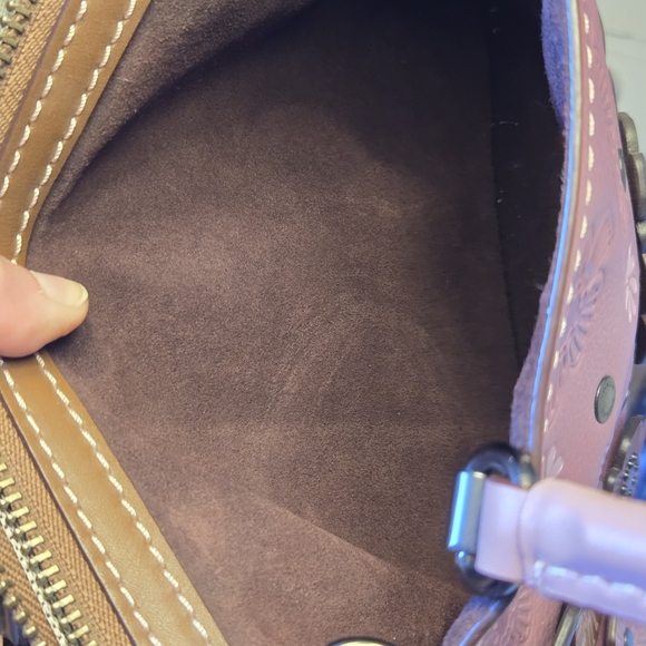 Coach Tea Rose Applique Metallic Gray Gunmetal Rogue 25 Satchel New W/o Tags - Picture 6 of 14